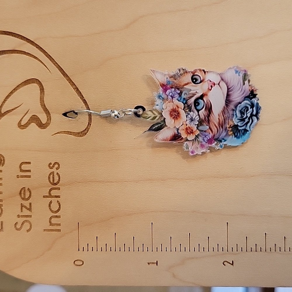 🔥LAST PAIR🔥 BOHEMIAN KITTY DROP EARRINGS - Picture 5 of 7
